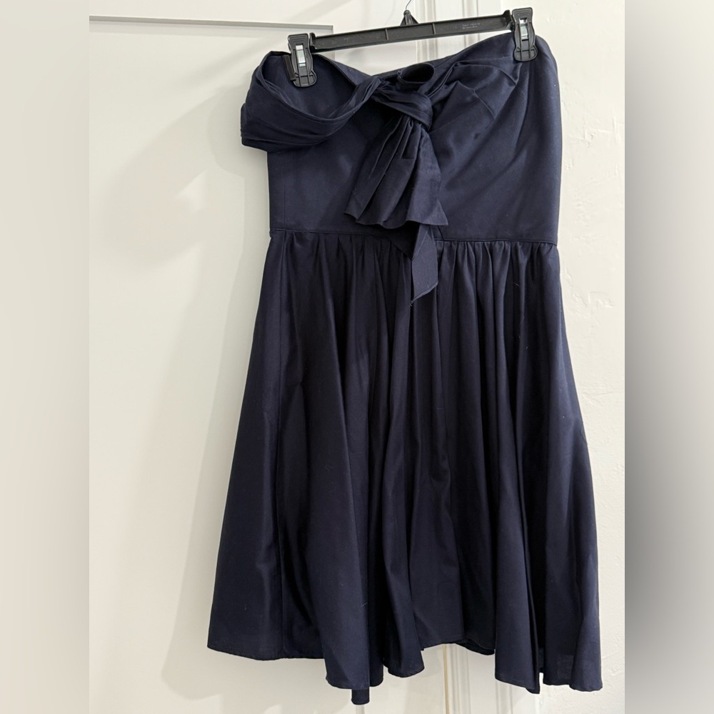 Tara Jarmon Navy blue one shoulder short dress